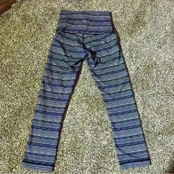 Lululemon Wunder Under Space Dye Twist Sapphire Leggings Size 4 Crop - Picture 9 of 10